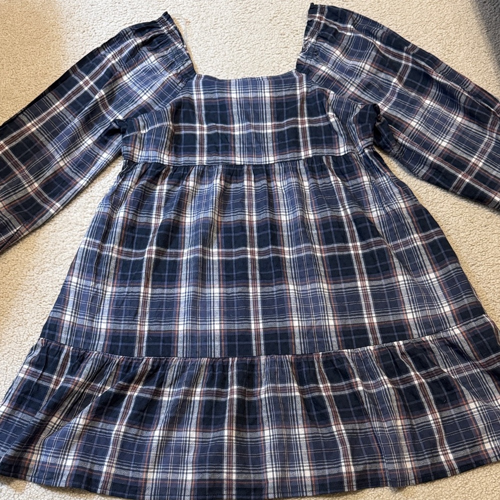 Universal Thread Navy Plaid Casual Dress